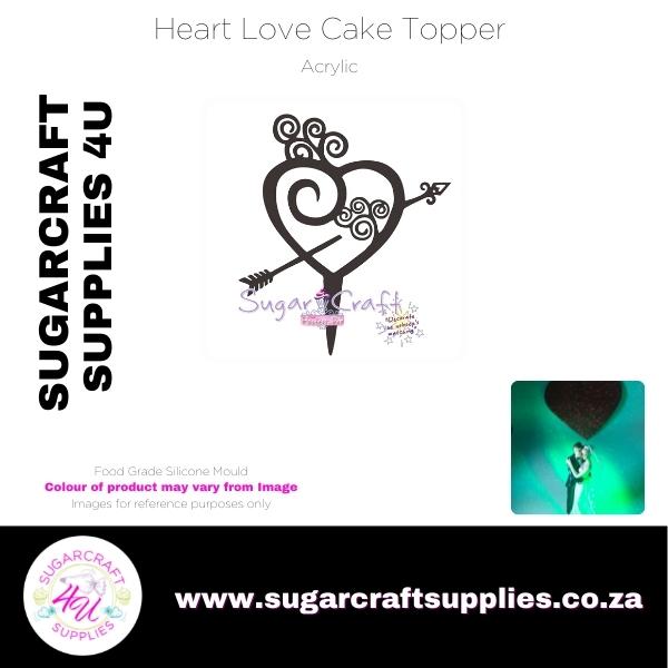 Cake Topper - Heart Love Acrylic